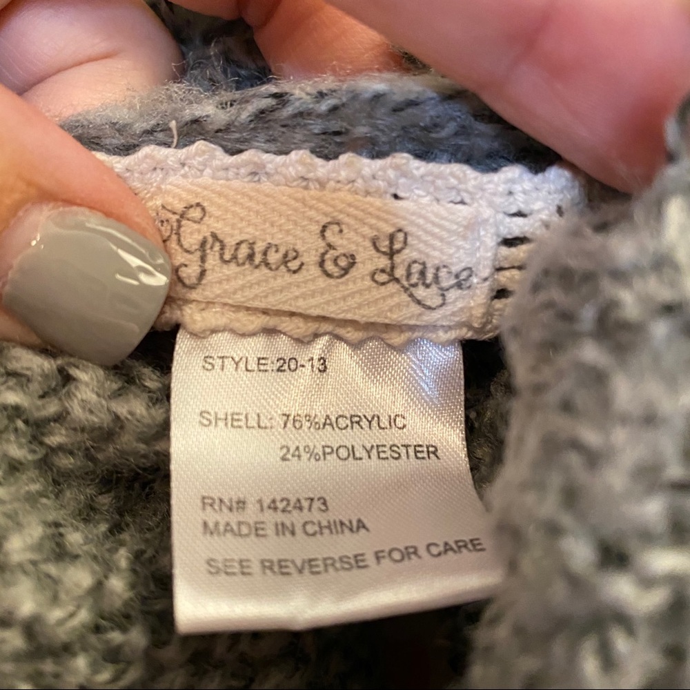 Grace & Lace Loose Knit Two-Fit Sweater - Picture 5 of 5